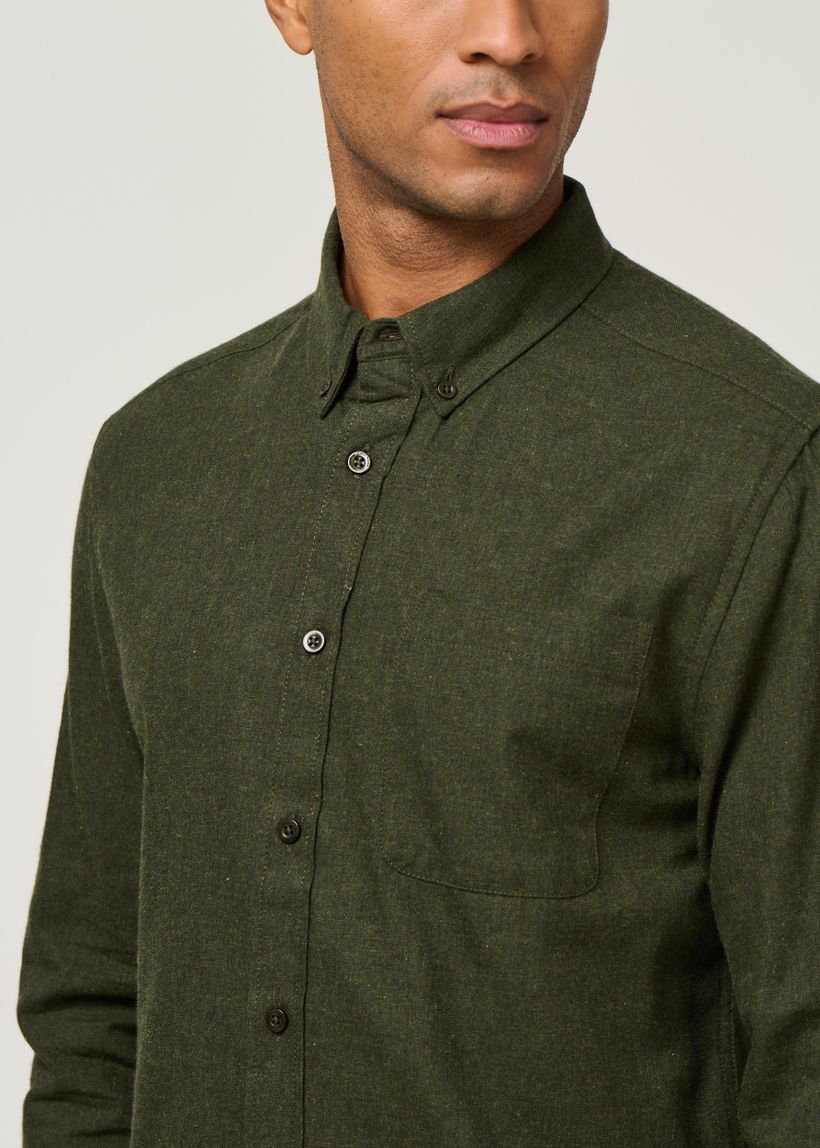 Chemise flanelle avec poche en coton bio | vert " flannel shirt - forrest night" - Knowledge Cotton Apparel