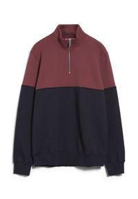 Sweat col zippé bordeaux et marine en coton bio- raalph twotone