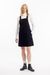 Robe salopette velours en coton bio | noir "dungaree dress black moleskin"