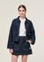 Jupe courte en coton bio | bleu "elvy workwear denim skirt - dark blue" - Nudie Jeans