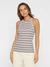 Débardeur rayée en coton bio - striped racer rib top multi color