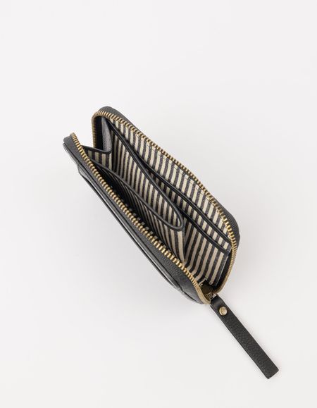 Portefeuille en cuir certifié | noir "robbie - black soft grain leather" - O My Bag