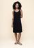 Robe noire en tencel - triangle midi black