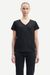 T-shirt manches courtes col v en coton bio | noir "solly v-n t-shirt black"