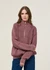 Pull col zippé en coton bio | rose "ronyiaas gmt dye - dark berry" - Armedangels
