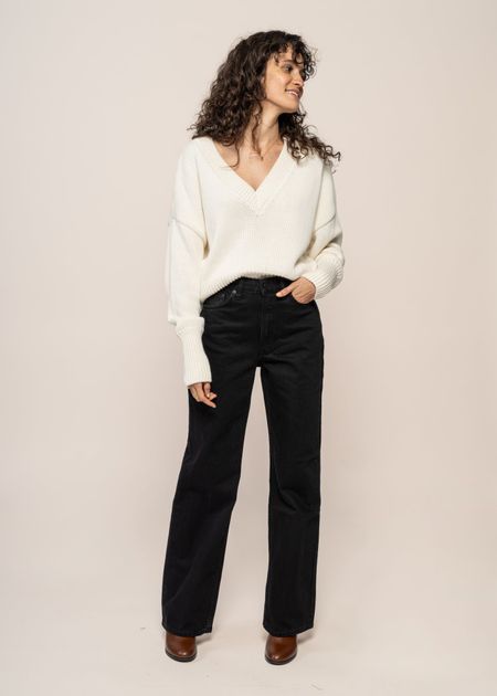 Jean large en coton biologique | noir "clean eileen smooth black"" - Nudie Jeans