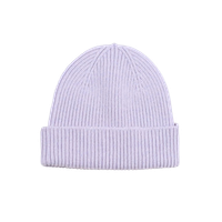 Bonnet lilas en laine mérinos recyclée - merino wool beanie soft lavender