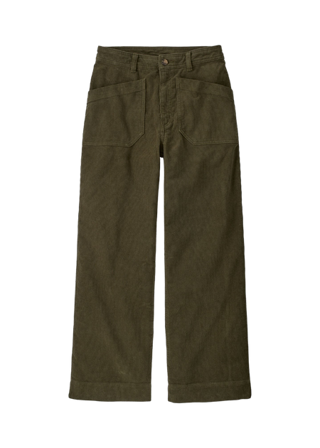Pantalon ample en coton bio | vert "w's wide leg cord pants basin green" - Patagonia