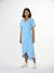 Robe portefeuille bleu clair en lin bio - linen wrap dress airy blue