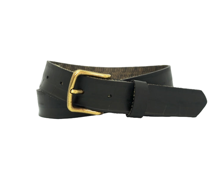 Ceinture en pneu upcyclé | noir "voiture charbon" - La Vie est Belt