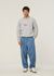 Pantalon ample en coton bio | bleu "denim wide pant recycled cotton - washed denim"