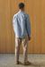 Chemise en coton bio et lin | bleu "simon riviera blue linen" - About Companions - 3