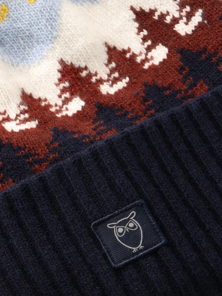 Bonnet en laine certifiée | multicolore "faroe island beanie" - Knowledge Cotton Apparel