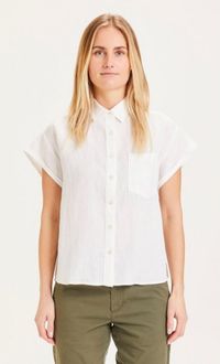 Chemise à manches courtes blanche en lin - aster