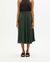 Jupe midi verte à motifs en ecovero - green chamaleon lavanda skirt