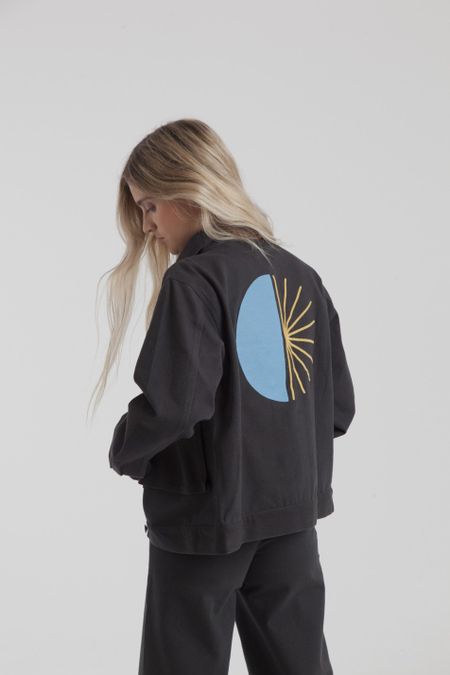 Veste brodée noire en coton bio - gypsy