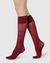 Chaussettes hautes en matières recyclées | rouge "ina pointelle knee-highs - red mahogany"