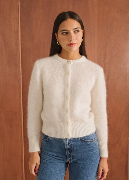 Gilet en mohair certifié | écru "grace" - Bonjour Demain