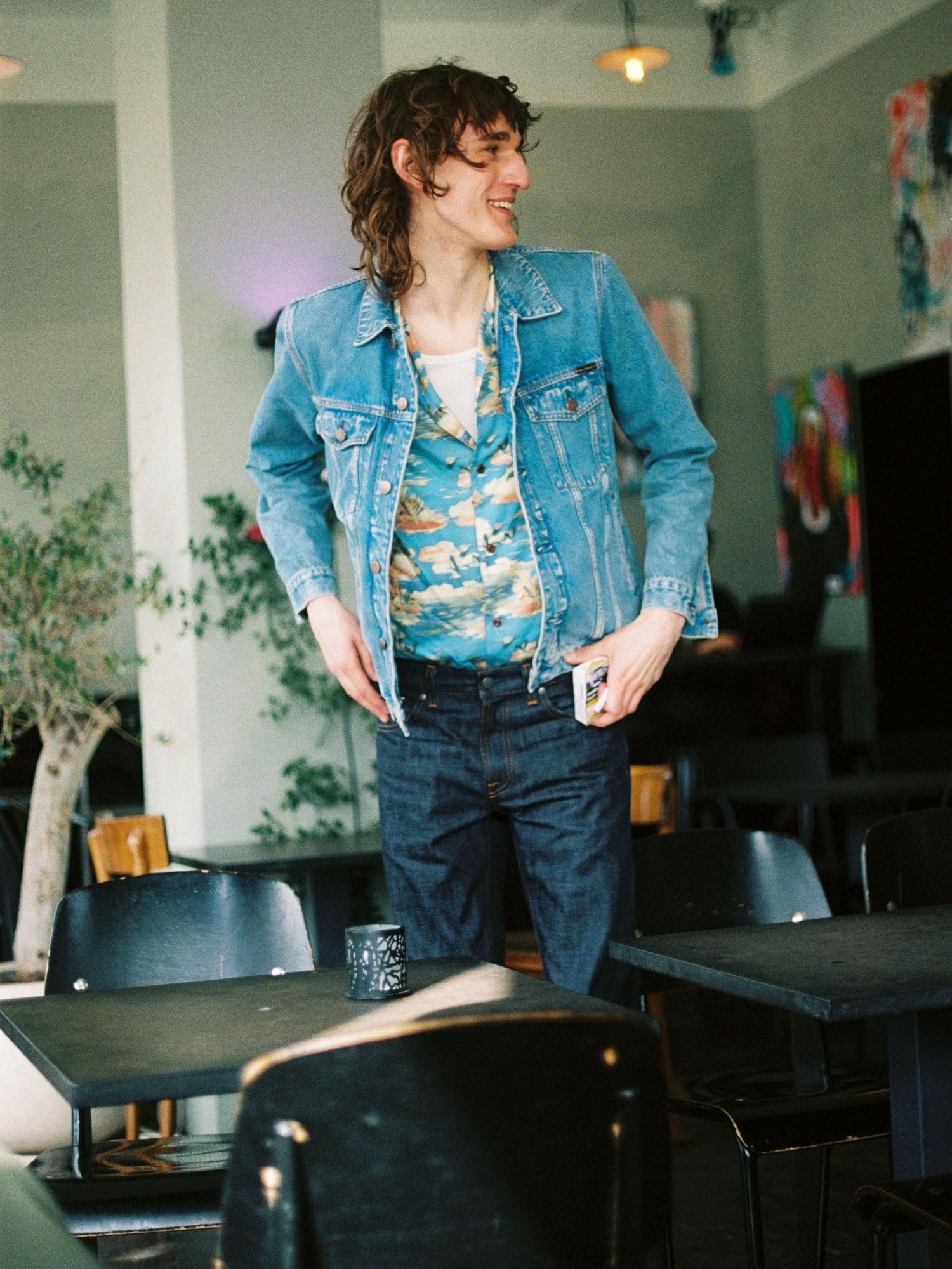 Veste jean en coton bio bleu clair robby vintage blue denim homme