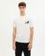 T-shirt blanc imprimé en coton bio - mediterraneo chest t-shirt snow white