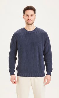 Pull bleu nuit en coton bio - valley total eclipse