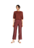 Pantalon droit terracotta en ecovero - adora marsala