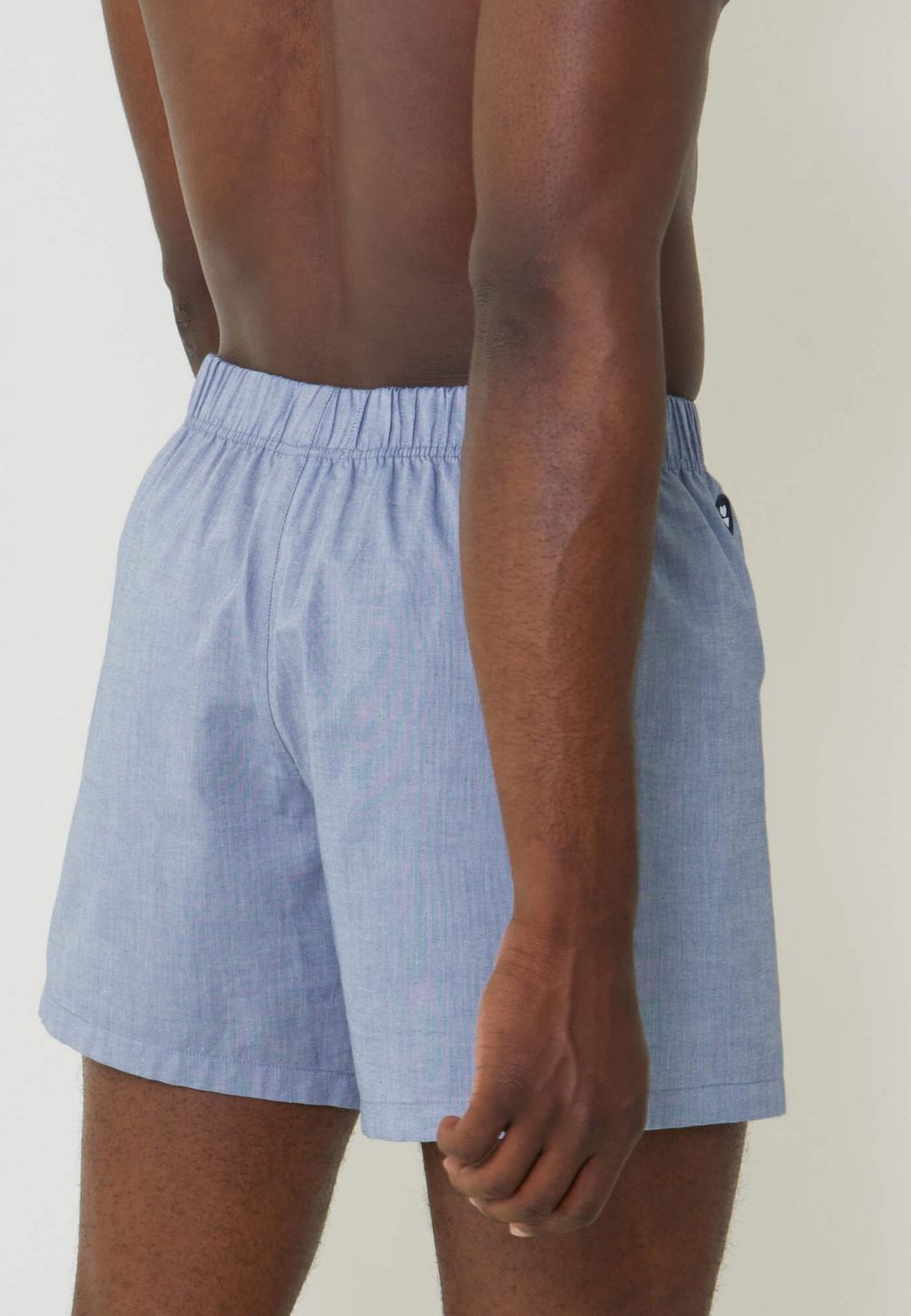 Caleçon made in france en coton bio bleu "jacques chambray" homme