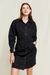 Robe chemise noire jean en coton bio - pari