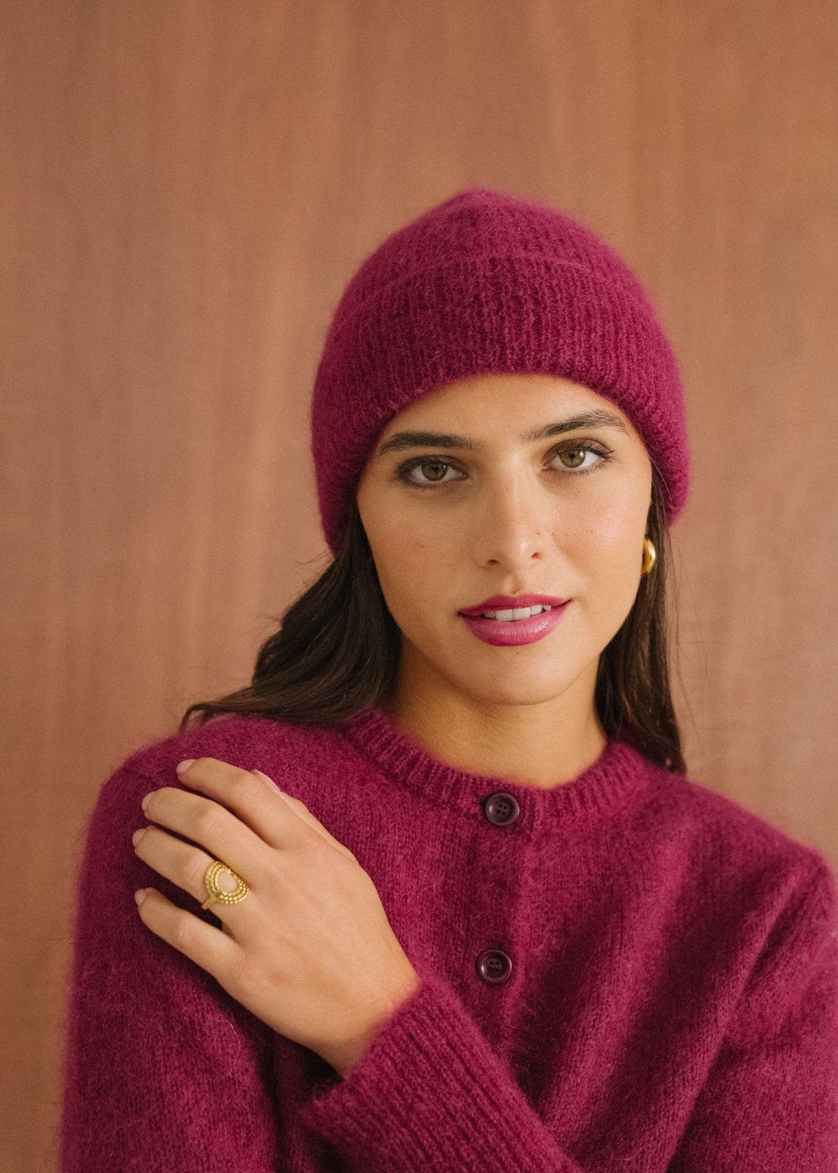 Bonnet en mohair certifié | framboise "nina" - Bonjour Demain