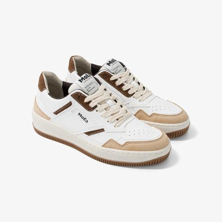 Baskets vegan | multicolor "gen1 - coco white & brown suede" - Moea
