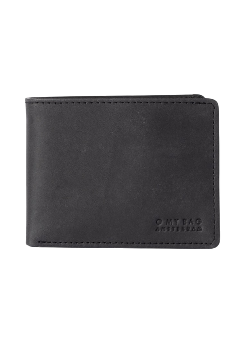 Portefeuille en cuir certifié | noir "tobi's - black hunter leather" - O My Bag