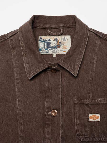 Veste denim en coton bio | marron "ada workwear - jacket-espresso" - Nudie Jeans