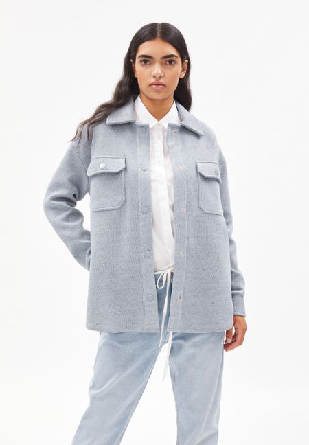 Veste bleu chiné en coton bio, recyclé et tencel - aldaraa denim