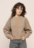 Pull maille en laine recyclée | beige "cropped knit sweater - soft clay" - Rotholz