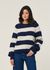 Pull à rayures en laine bio | marine "kaagi stripes - tinted navy" - Armedangels