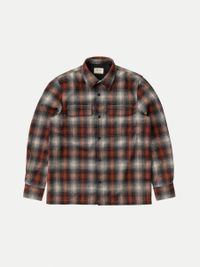 Chemise à carreaux en laine recyclée - sten shadow check wool poppy red