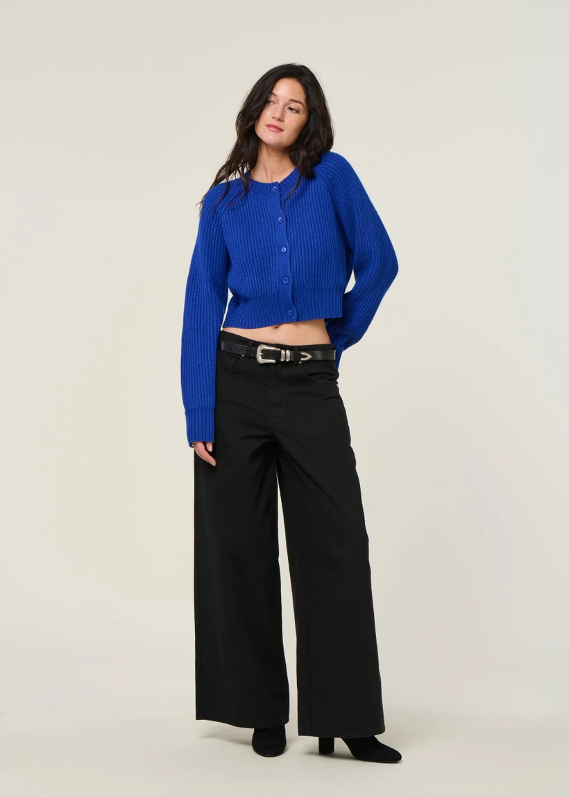 Pantalon large en coton bio | noir "black hedda pants" - Thinking Mu