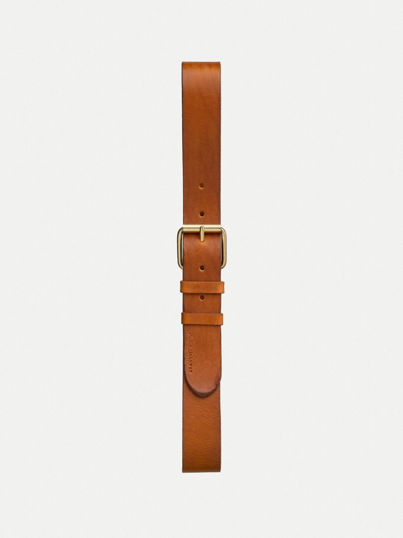 Ceinture en cuir tanné végétal | caramel "pedersson toffee brown" - Nudie Jeans