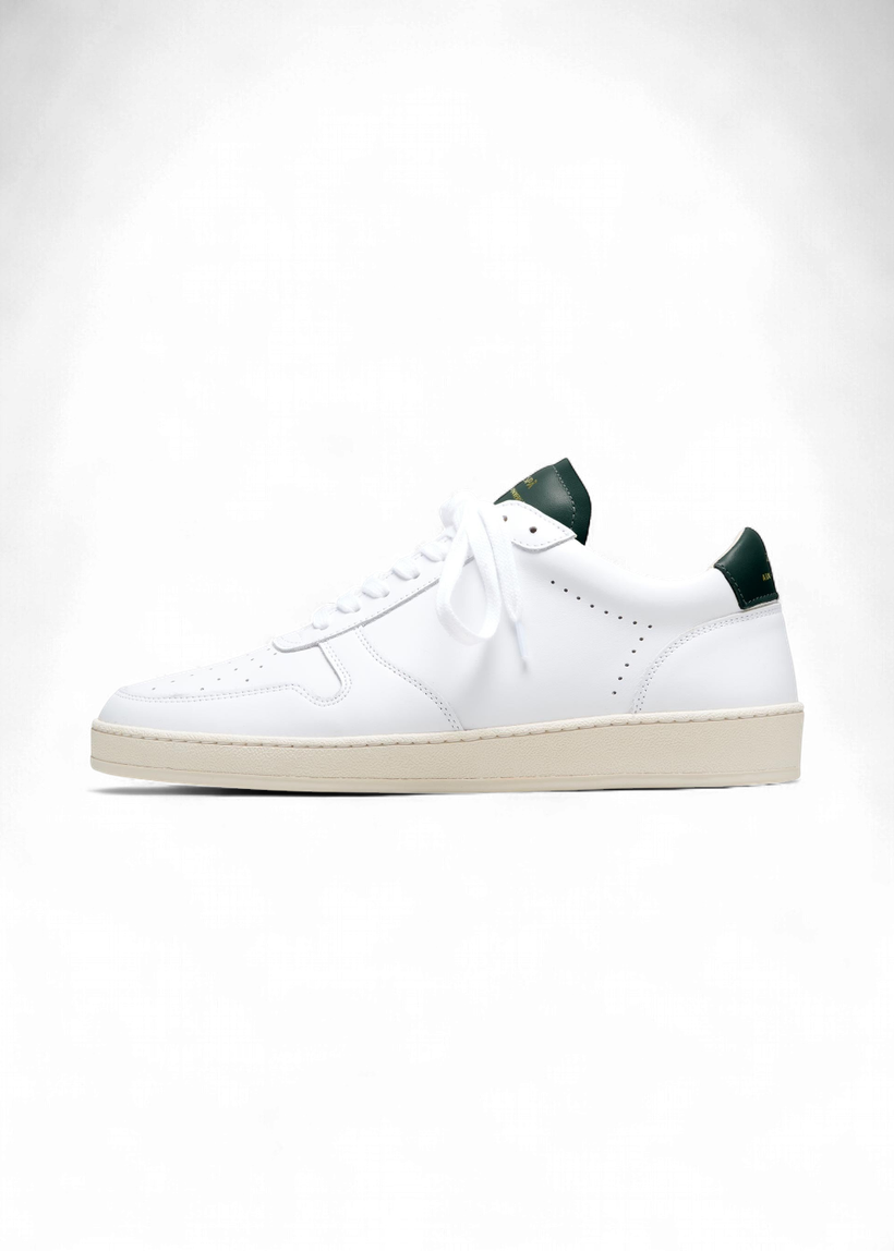 Baskets en cuir certifié | blanc "zsp23 apla nappa white - dark green" - Zespa