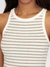 Débardeur rayé en coton bio | rayé marron et beige "striped racer rib top beige stripe" - Knowledge Cotton Apparel