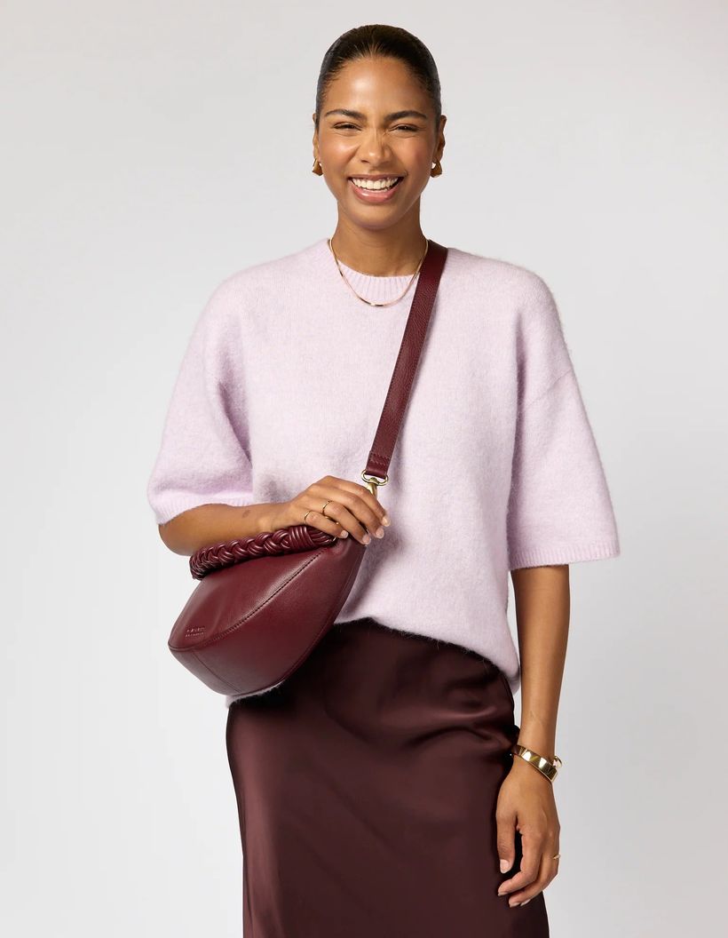 Sac en cuir certifié | bordeaux "leo - dark cherry soft grain" - O My Bag