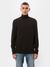 Pull col roulé noir en coton bio - cornelis
