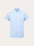 Chemise bleu ciel à manches courtes en coton bio et lin - larch ss skyway - Knowledge Cotton Apparel
