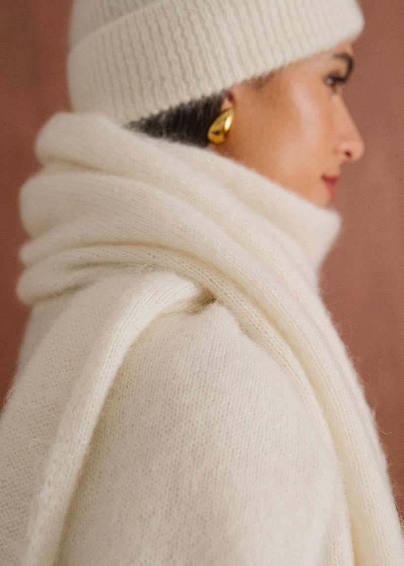 L'écharpe en mohair certifié | écru "éléanore" - Bonjour Demain
