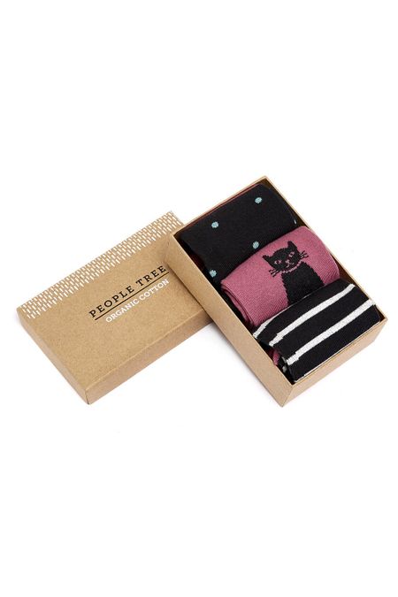 Pack de trois paires de chaussettes à motifs en coton bio