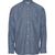 Chemise col mao bleue en coton bio - mélange effet flanelle