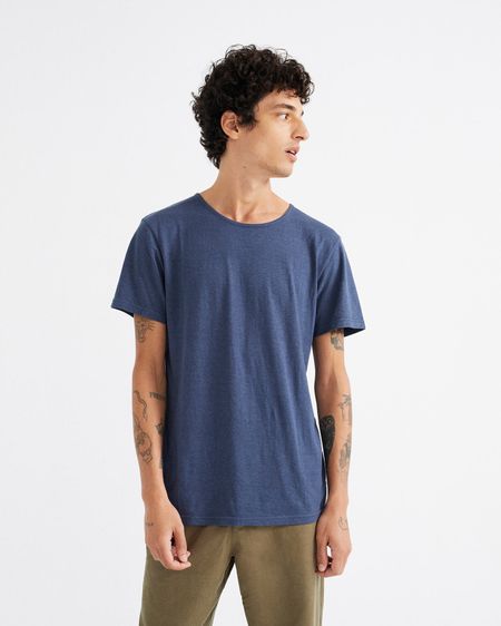 T-shirt bleu marine en chanvre et coton bio - hemp