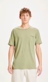 T-shirt vert chiné à poche en coton bio - alder - Knowledge Cotton Apparel