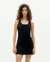 Robe short en coton bio | noir "black mae dress" - Thinking Mu