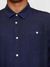 Chemise en lin bio | marine "regular linen shirt yarndyed" - Knowledge Cotton Apparel